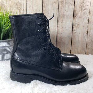 ADDISON SHOE COMPANY, BILTRITE Kids 4 Black Boys Steel Toe Vintage Lace-Up Boots